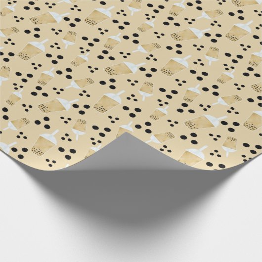 Boba Tee and Dots Wrapping Paper Geschenkpapier (Ecke)
