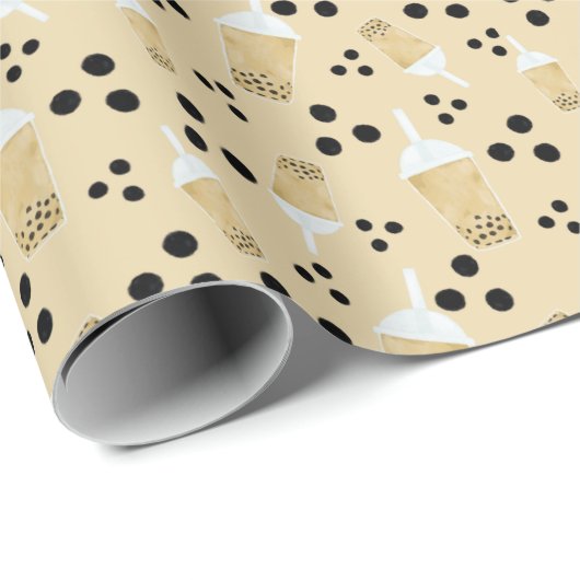 Boba Tee and Dots Wrapping Paper Geschenkpapier (Rolleneckpunkt)