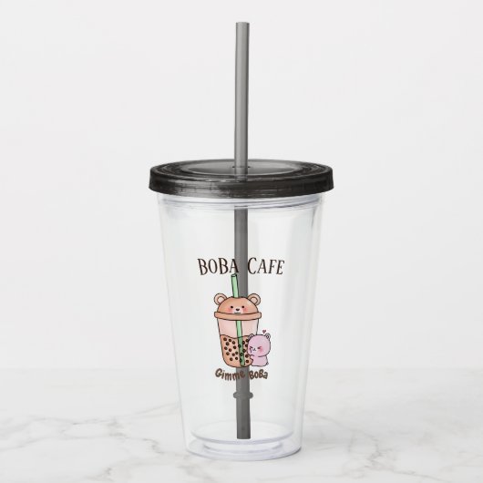 Boba Tee, Blubble Milch Tee Acryltrinkbecher (Vorderseite)