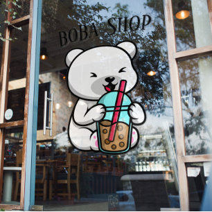 Boba Tee, Blubble Milch Tee Fensteraufkleber