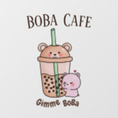 Boba Tee, Blubble Milch Tee Fensteraufkleber (Blatt)