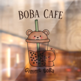 Boba Tee, Blubble Milch Tee Fensteraufkleber