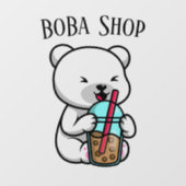 Boba Tee, Blubble Milch Tee Fensteraufkleber (Blatt)