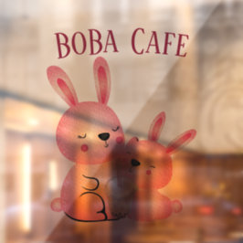 Boba Tee, Blubble Milch Tee Fensteraufkleber