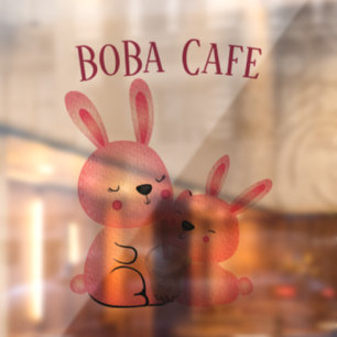 Boba Tee, Blubble Milch Tee Fensteraufkleber