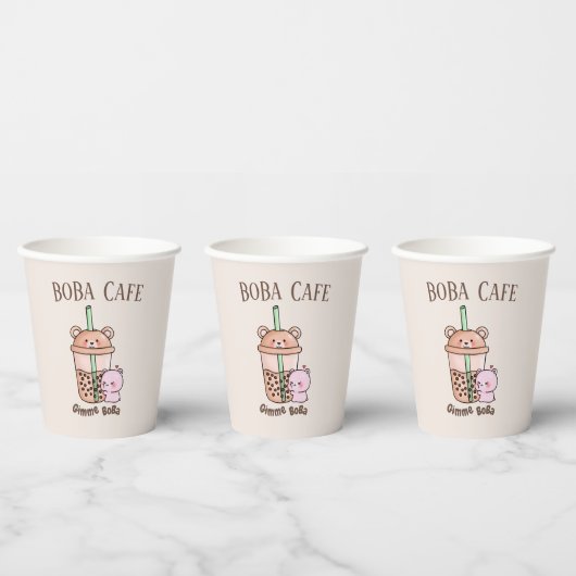 Boba Tee, Blubble Milch Tee Pappbecher (Multi)
