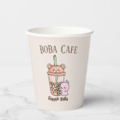 Boba Tee, Blubble Milch Tee Pappbecher (Vorderseite)