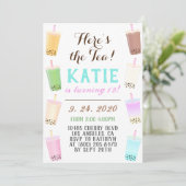 Boba Tee Geburtstag Einladung (Stehend Vorderseite)