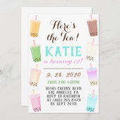 Boba Tee Geburtstag Einladung (Vorne/Hinten)