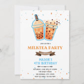 Boba Tee Geburtstag Thema Einladung (Vorderseite)