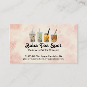 Boba-Tee-Getränkevielfalt Visitenkarte