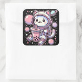 Boba Tee im Weltraum-Astronauten-Anime Quadratischer Aufkleber (Tasche)