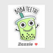 Boba Teeth Funny Boba Tea Pun Aufkleber (Blatt)