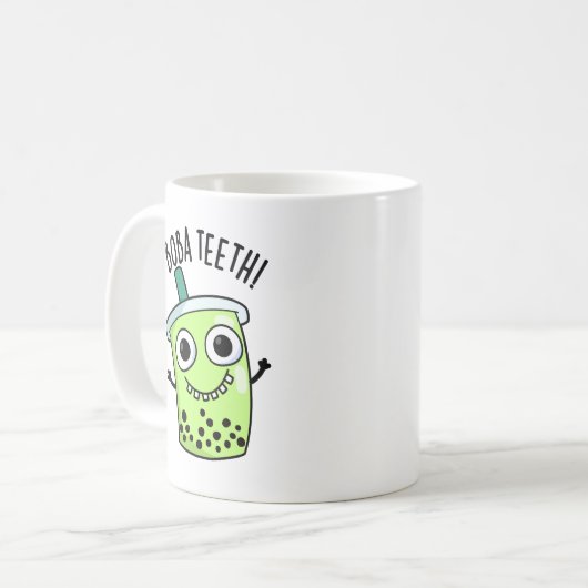 Boba Teeth Funny Boba Tea Pun Kaffeetasse (Vorderseite Links)