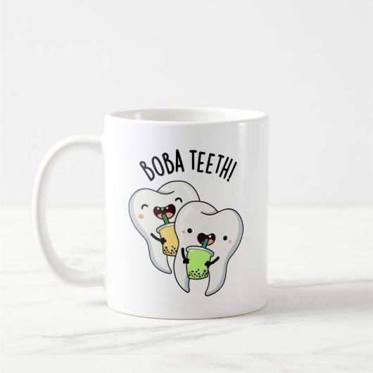 Boba Teeth Funny Boba Tea Pun Kaffeetasse (Links)
