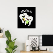 Boba Teeth Funny Boba Tee Pun Dark BG Poster (Heimbüro)
