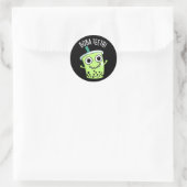 Boba Teeth Funny Boba Tee Pun Dark BG Runder Aufkleber (Tasche)
