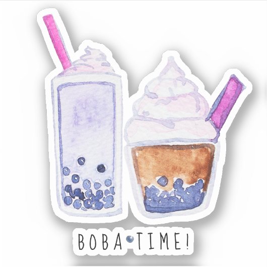 BOBA Time Bubble Tee Aufkleber (Vorderseite)