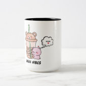 Boba Vibes, Niedlicher Trinkbehälter für Bubble Te Zweifarbige Tasse (Mittel)