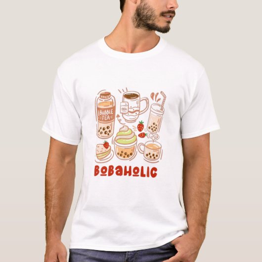 Bobaholic Boba-Tee-Blasen Milch T-Shirt (Vorderseite)