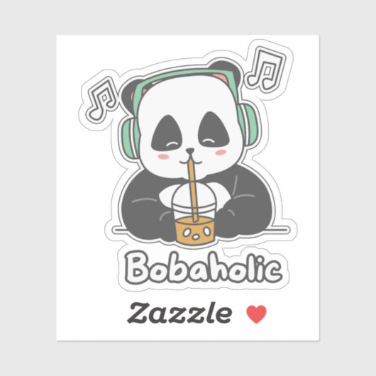Bobaholic Bubble Tee Boba Sticker (Blatt)