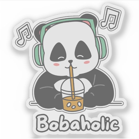 Bobaholic Bubble Tee Boba Sticker (Vorderseite)
