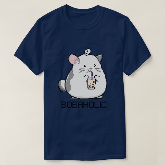 Bobaholic Pixel Mouse Lieben Boba Tea T-Shirt (Design vorne)