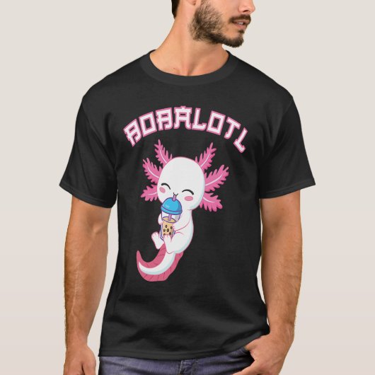 Bobalotl Axolotl Boba Tea Blubble Milk T-Shirt (Vorderseite)