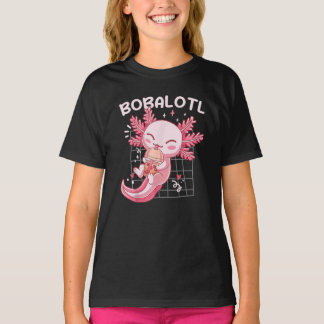 Bobalotl Axolotl Boba Tea Bubble Anime Gift Girls T-Shirt