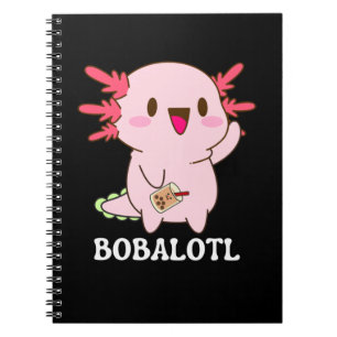 Bobalotl Axolotl Bubble Tea Notizblock