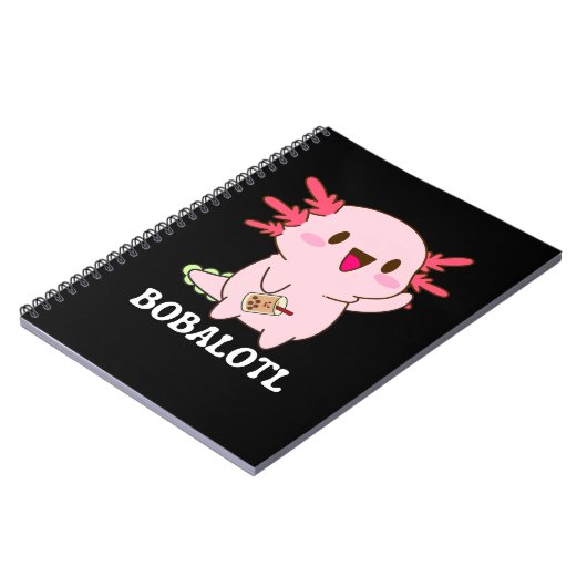 Bobalotl Axolotl Bubble Tee Notizblock (Linke Seite)