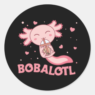 Bobalotl Axolotl Lovers Sweet Animals Bubble Tee C Runder Aufkleber