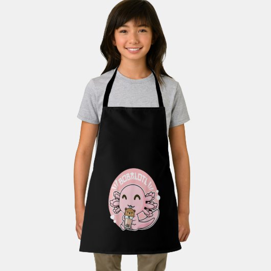 Bobalotl Cute Axolotl Boba Bubble Milk Tea Schürze (Insitu)