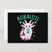 Bobalotl Kawaii Animal Axolotl Lover Pet Owner Gra Einladungspostkarte (Vorne/Hinten)