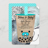 Bobas für Baby Boba Tee Inspiriertes Budget Einladung (Vorne/Hinten)