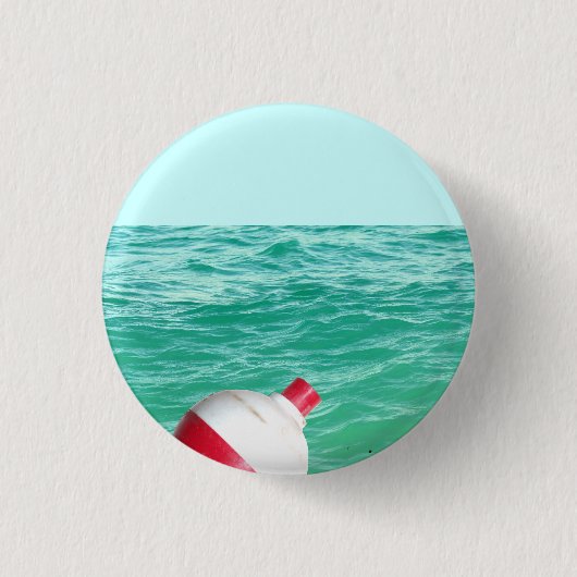 Bobber im Wasser fischen Button (Vorderseite)