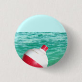 Bobber im Wasser fischen Button (Vorderseite)