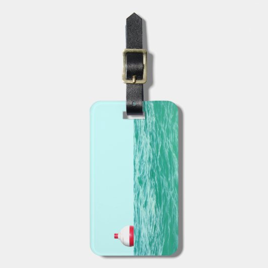 Bobber im Wasser fischen Gepäckanhänger (Vorderseite vertikal)