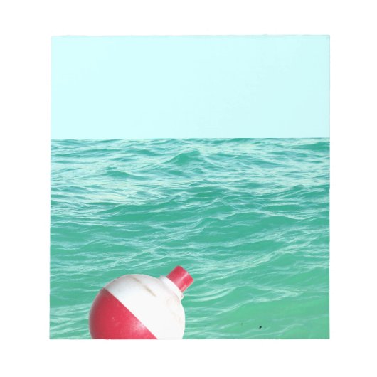 Bobber im Wasser fischen Notizblock (Vorderseite)