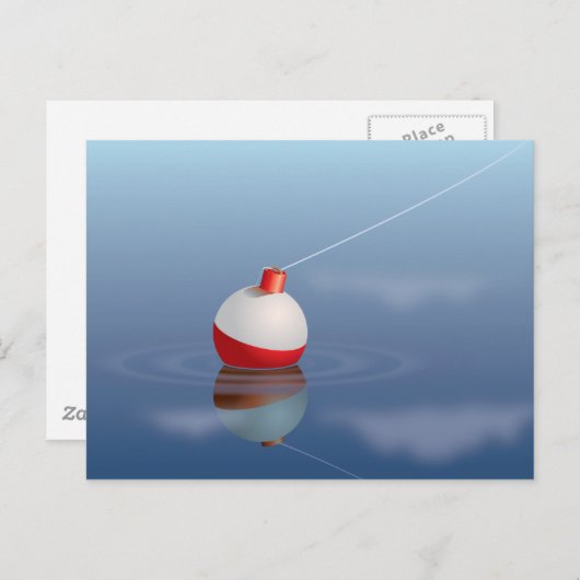 Bobber im Wasser fischen Postkarte (Vorne/Hinten)