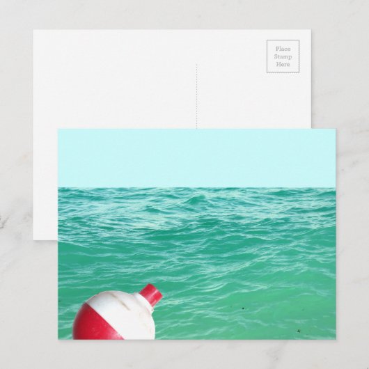 Bobber im Wasser fischen Postkarte (Vorne/Hinten)