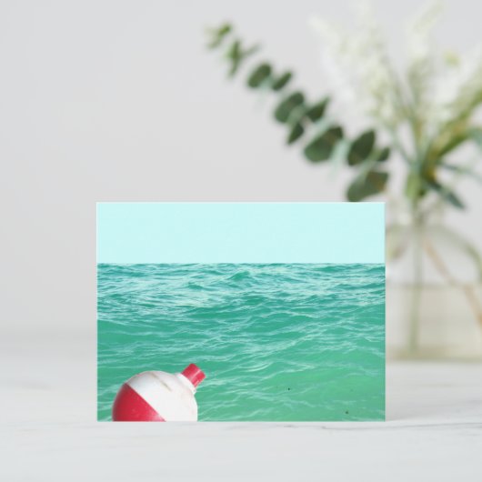 Bobber im Wasser fischen Postkarte (Stehend Vorderseite)