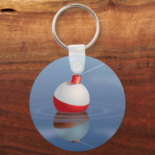 Bobber im Wasser fischen Schlüsselanhänger (Vorderseite)
