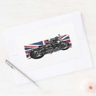 Bobber Motorcycle, Vintage Bikes, Great Britain Rechteckiger Aufkleber