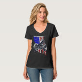 Bobber Motorrad 4. Juli Luftschiff T-Shirt (Vorderseite Vollansicht)