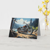 Bobber Motorrad-Karte - River Background Karte (Gelbe Blume)