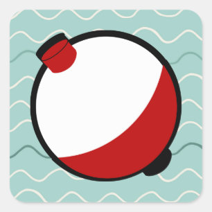 Bobber und Wavy Water Quadratischer Aufkleber