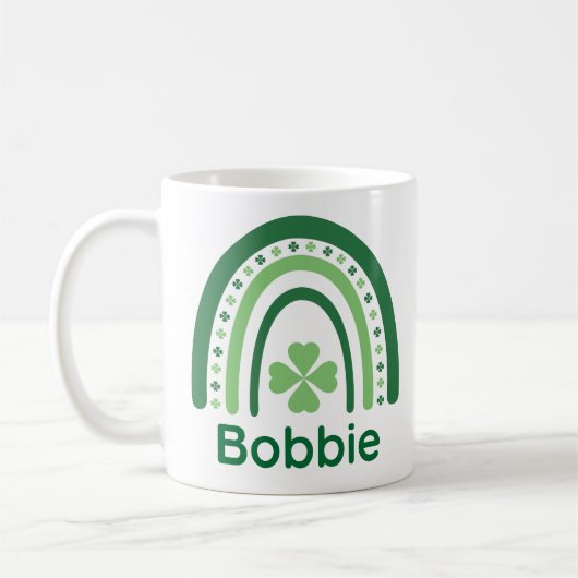 Bobbie Name Clover Boho Rainbow Kaffeetasse (Links)
