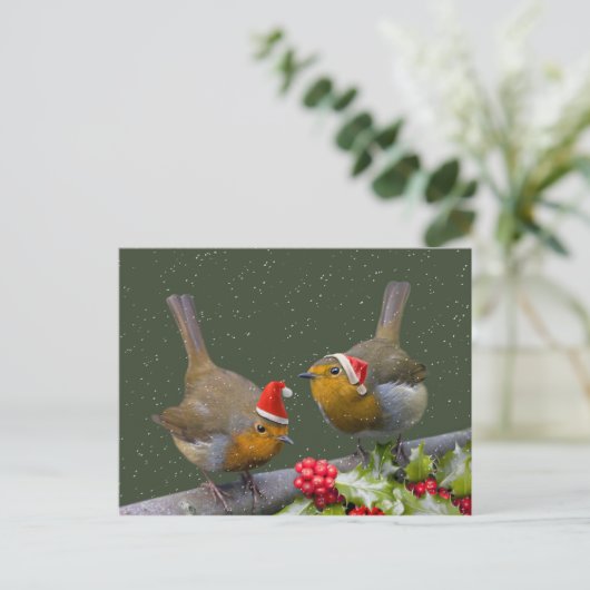 Bobbin' Robins Postkarte (Stehend Vorderseite)