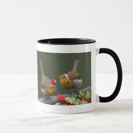 Bobbin' Robins Weihnachtsfeier-Tasse Tasse (Rechts)
